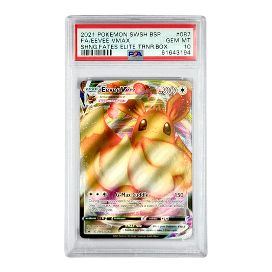 Eevee 2021 Pokemon English Vmax Shinning Fates Elite Trainer Box #087 PSA 10