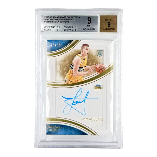 Nikola Jokic 2015-16 Panini Immaculate Shadowbox Rookie RC Auto 25/99 BGS 9 Auto 9