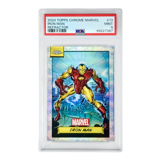 Iron Man 2024 Topps Chrome Marvel Refractor #13 PSA 9