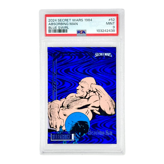 Absorbing Man 2024 Upper Deck Marvel Secret Wars 1984 Blue Swirl 07/10 #52 PSA 9