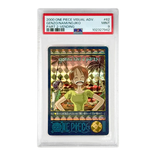 Genzo/Nami/Nojiko 2000 One Piece Bandai Carddass Visual Adventure Part 2 Vending #62 PSA 9