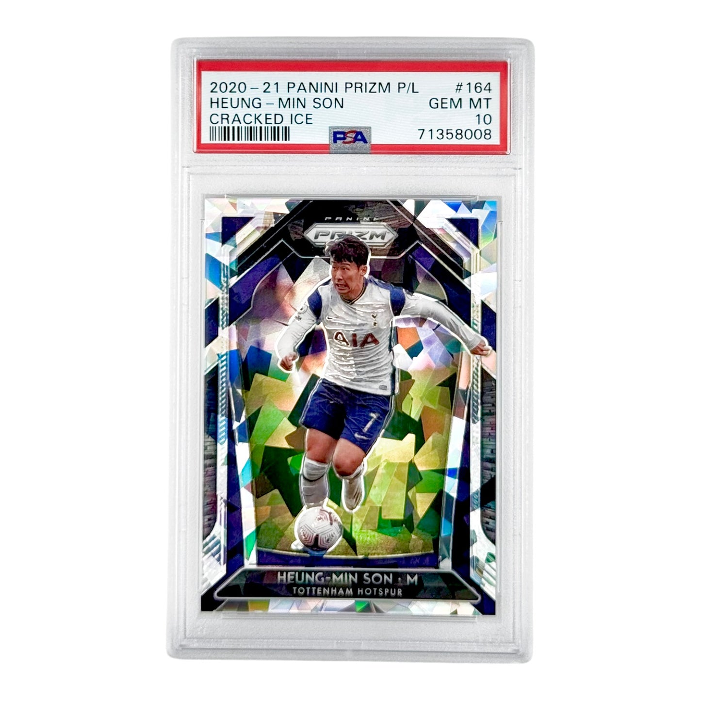 Heung Min Son 2021-22 Panini Prizm Premier League Cracked Ice 09/23 #164 PSA 10