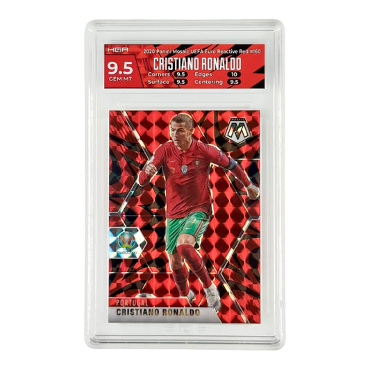 Cristiano Ronaldo 2020 Panini Mosaic UEFA Reactive Red #160 HGA 9.5