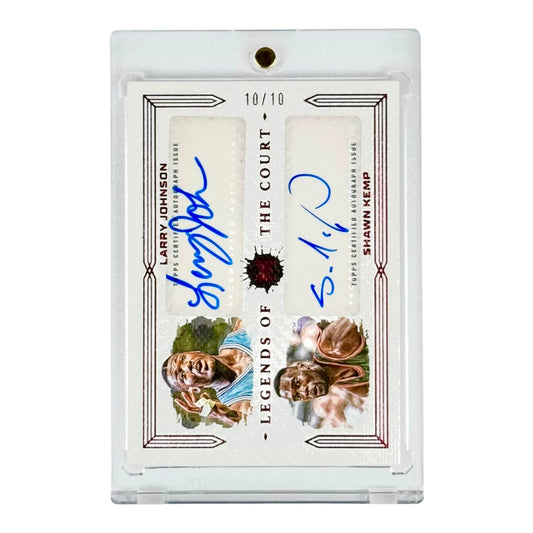 Larry Johnson / Shawn Kemp 2024 Topps Legends Of The Court Dual Auto 10/10 #LDS-LW