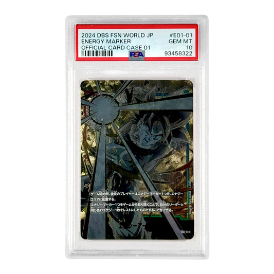 Energy Marker 2024 Dragonball Japanese Fusion World Official Card Case 01 Promo #E01-01 PSA 10