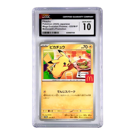 Pikachu 2025 Pokemon Japanese Mcdonald Promo #020 CGC 10