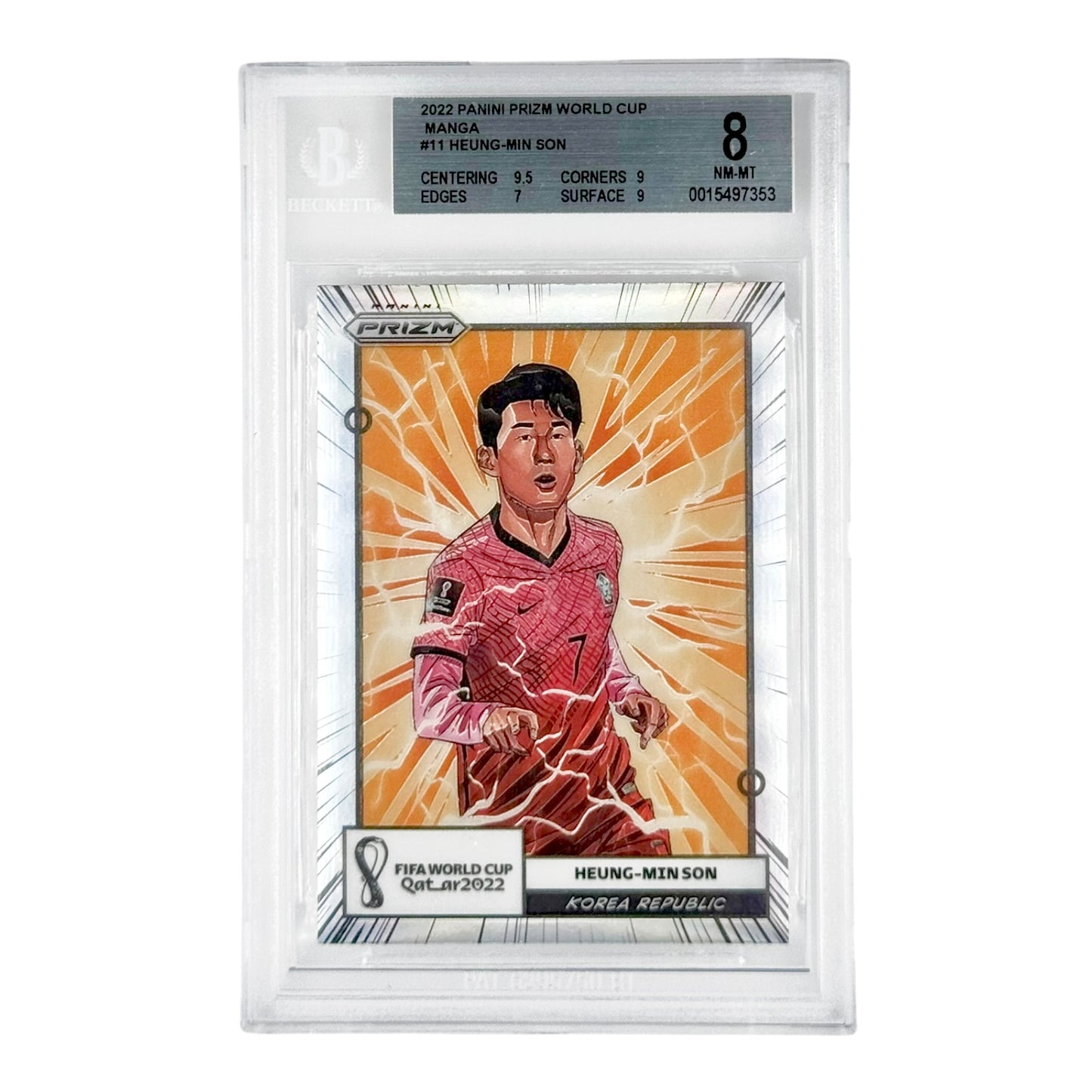 Heung Min Son 2022 Panini Prizm World Cup Manga #11 BGS 9