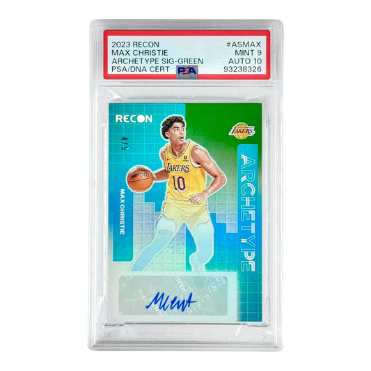 Max Christie 2023 Recon Archetype Signature Auto Green 4/5 #ASMAX PSA 9 Auto 10