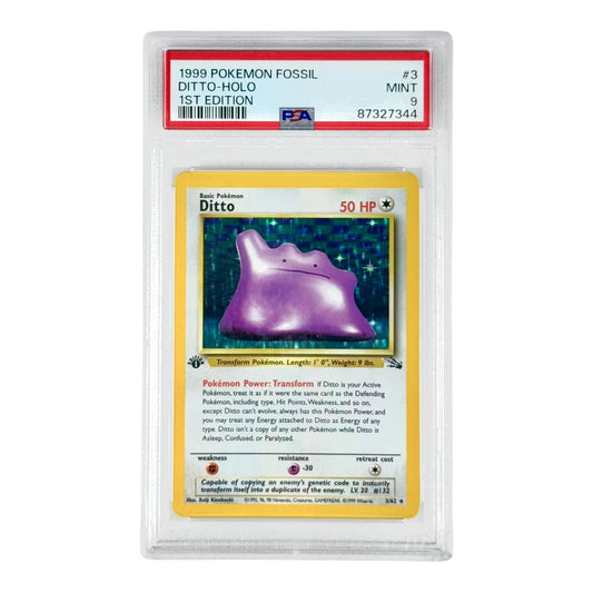 Ditto 1999 Pokemon English Fossil 1st Edition Holo #3 PSA 9