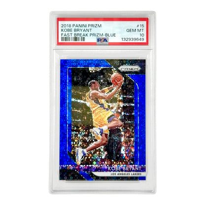 Kobe Bryant 2018 Prizm Fast Break Blue 108/175 #15 PSA 10