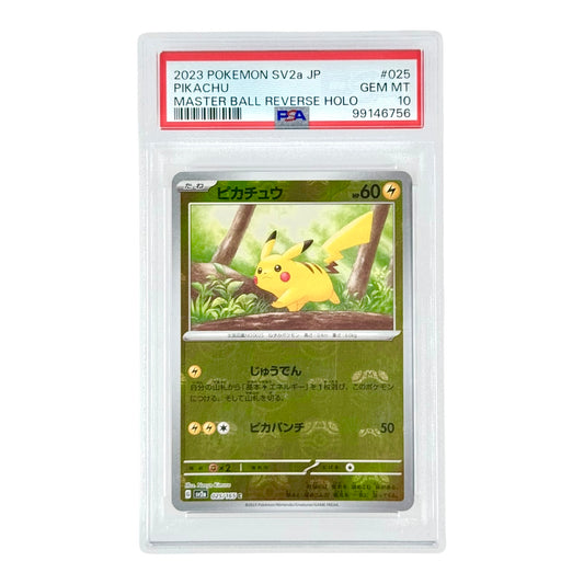 Pikachu 2023 Pokemon Japanese Sv2a Master Ball Reverse Holo #025 PSA 10