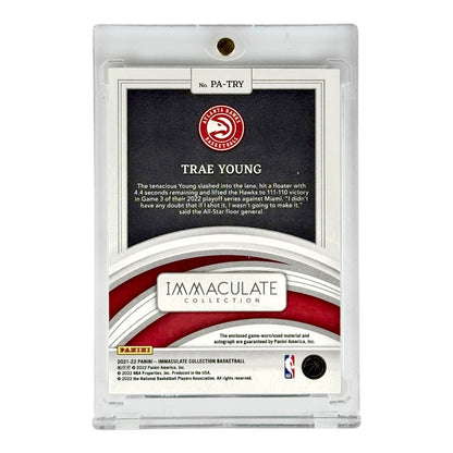 Trae Young 2021-22 Immaculate 3 Color Patch Auto 06/10 #PA-TRY