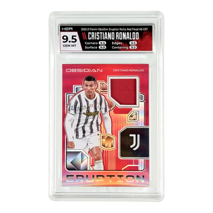Cristiano Ronaldo 2020-21 Panini Obsidian Jersey Relics Red Flood 24/44 #E-CR7 HGA 9.5