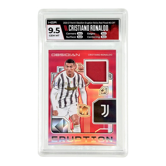 Cristiano Ronaldo 2020-21 Panini Obsidian Jersey Relics Red Flood 24/44 #E-CR7 HGA 9.5