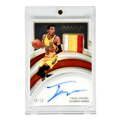 Trae Young 2021-22 Immaculate 3 Color Patch Auto 06/10 #PA-TRY
