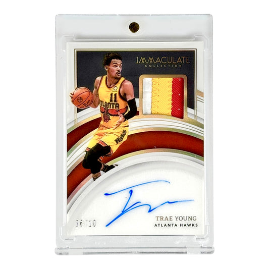 Trae Young 2021-22 Immaculate 3 Color Patch Auto 06/10 #PA-TRY