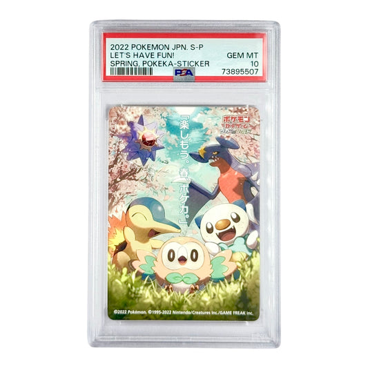 2022 Pokemon Japanese Let's Have Fun! Spring Pokeka Sticker PSA 10 A