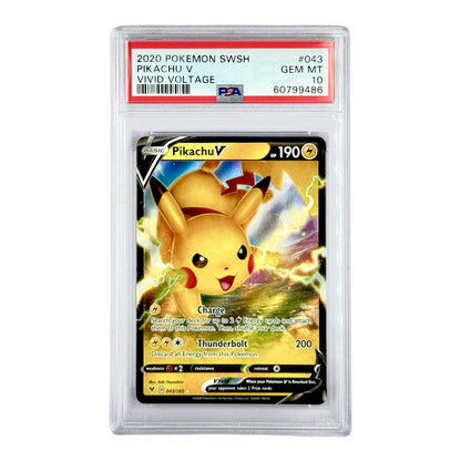 Pikachu 2020 Pokemon SWSH Vivid Voltage V #043 PSA 10 Yamacardo Pikachu 2020 Pokemon SWSH Vivid Voltage V #043 PSA 10 Yamacardo