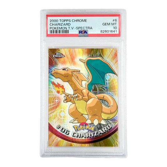 Charizard 2000 Pokemon Topps Chrome TV Spectra #06 PSA 10