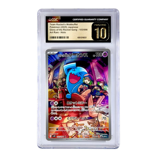 Team's Rocket Wobbuffet 2025 Pokemon Japanese Sv10 #103 AR CGC Pristine 10