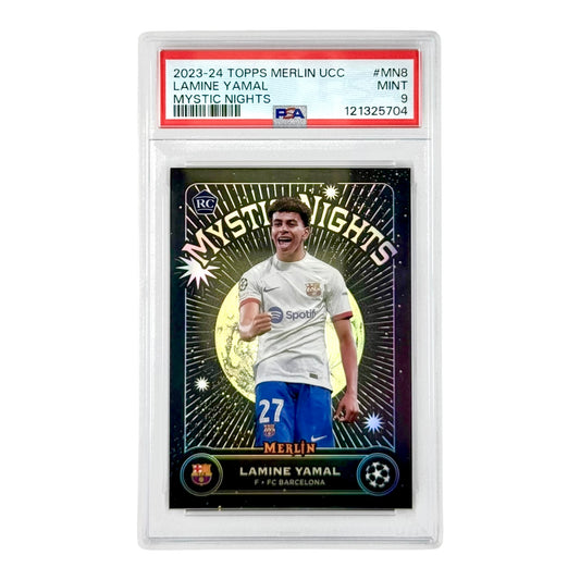 Lamine Yamal 2023-24 Topps Merlin UCC Mystic Nights Rookie RC #MN8 PSA 9