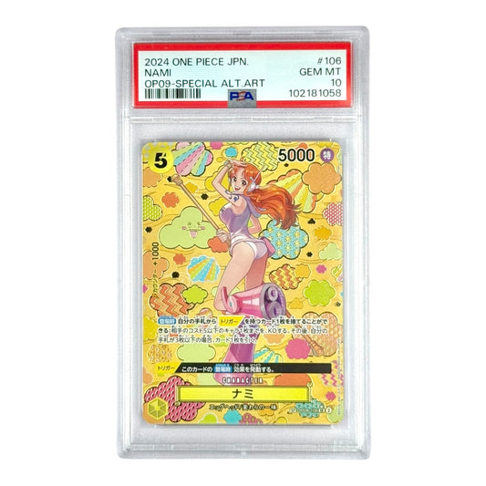 Nami 2024 One Piece Japanese Special Alternate Art OP09 #106 PSA 10