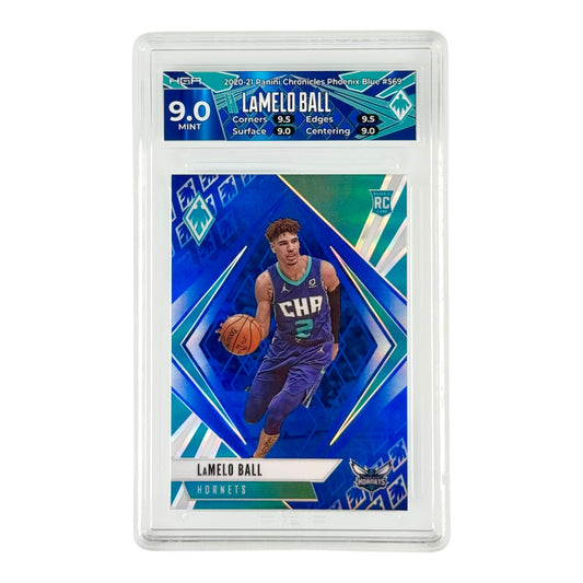 Lamelo Ball 2020-21 Panini Chronicles Phoenix Blue 04/99 Rookie RC #569 HGA 9
