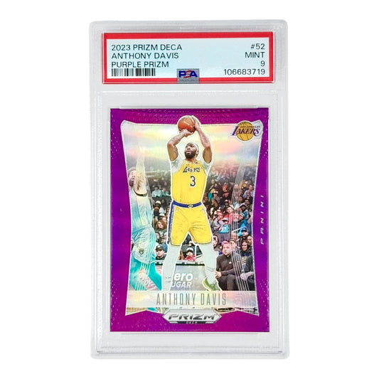 Anthony Davis 2023 Prizm Deca Purple 45/99 #52 PSA 9