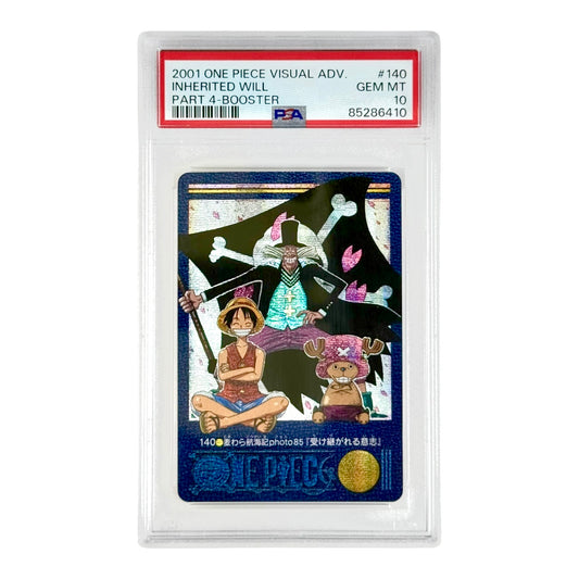 Inherited Will 2001 One Piece Bandai Carddass Visual Adventure Part 4 Booster #140 PSA 10