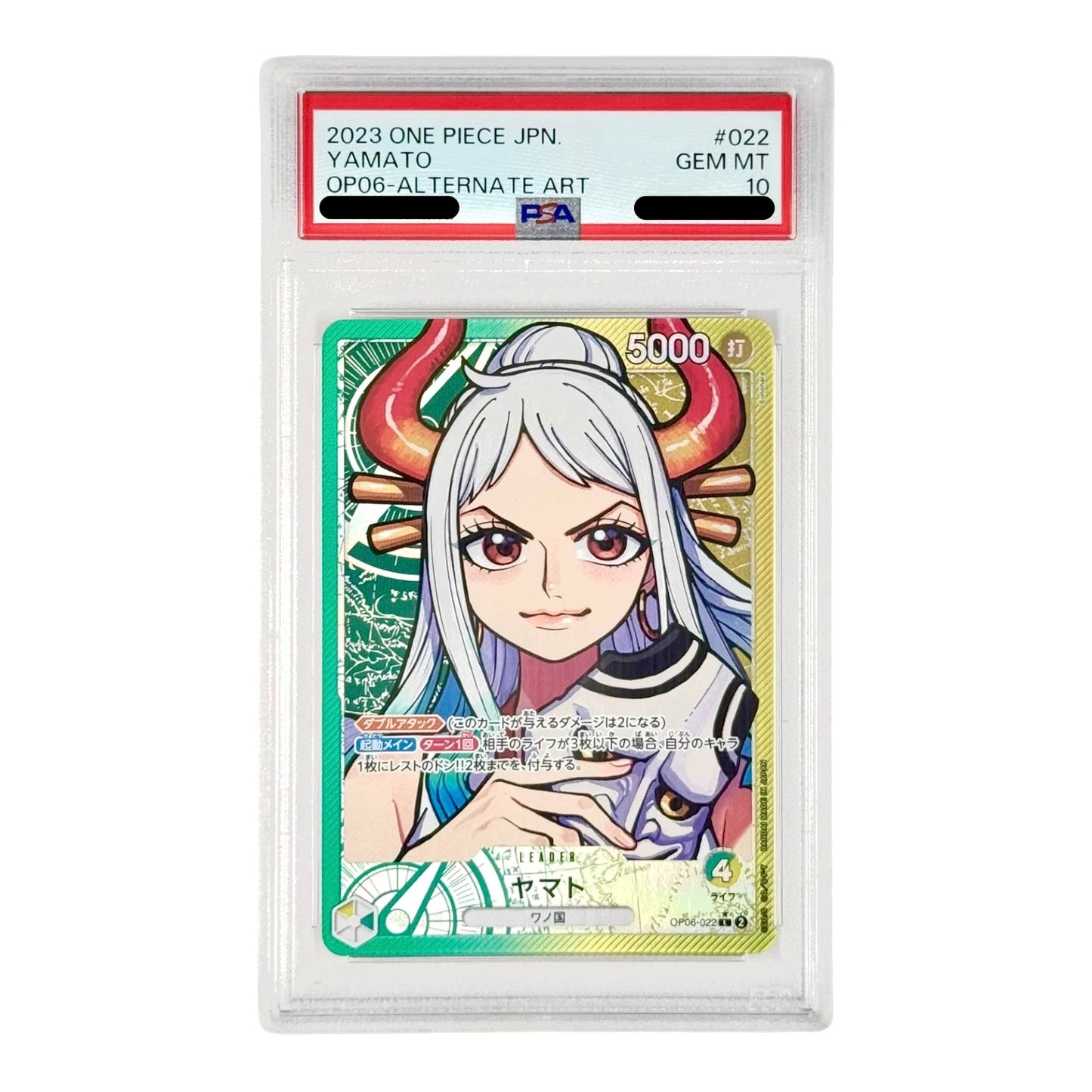 Yamato 2023 One Piece Japanese OP06 Leader Alternate Art #022 PSA 10