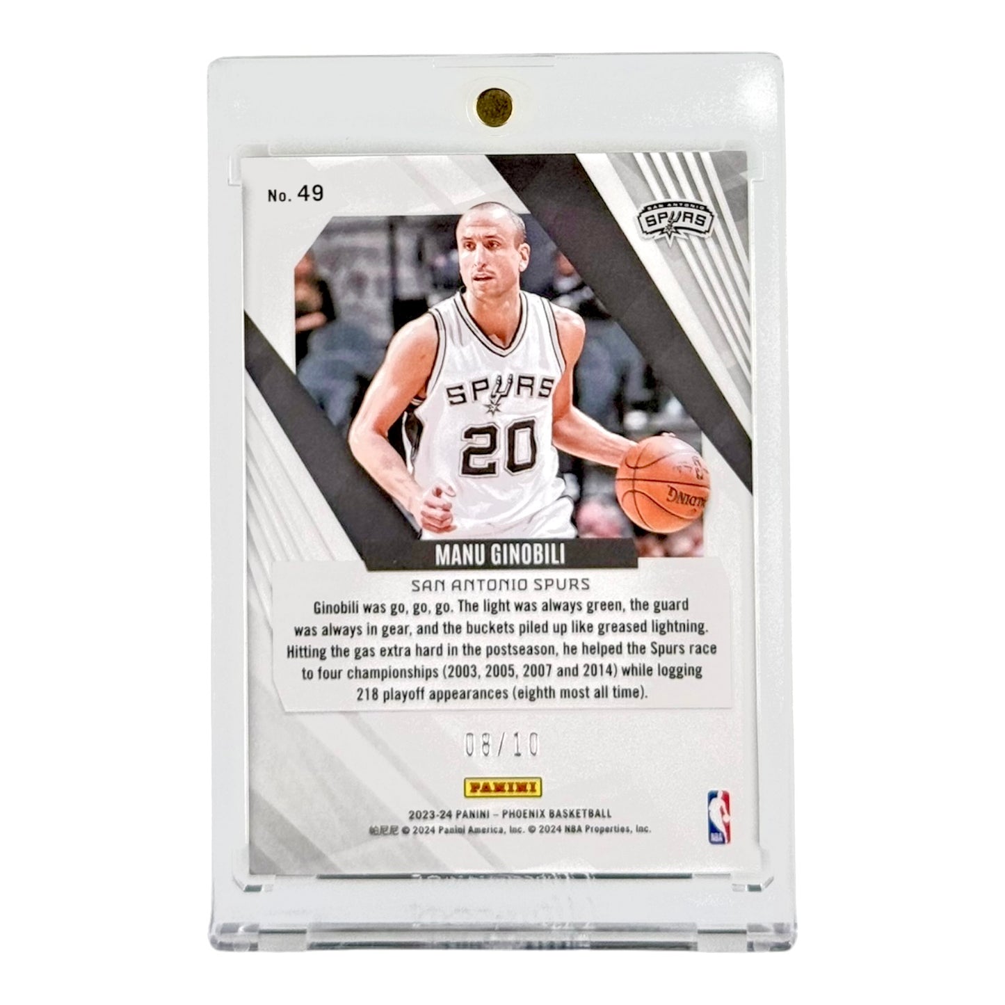 Manu Ginobili 2023-24 Panini Phoenix Gold 08/10 #49