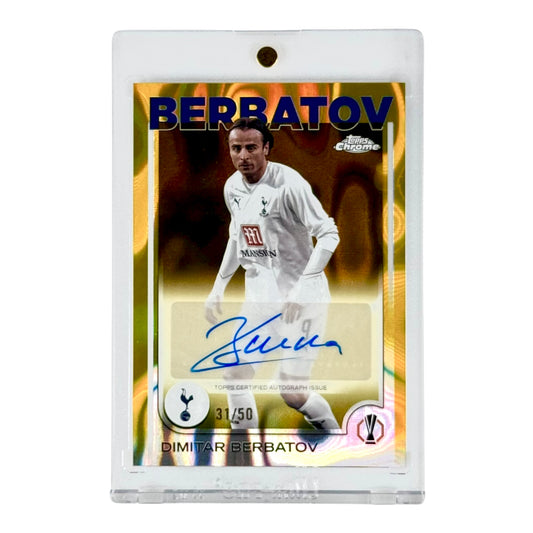 Dimitar Berbatov 2025 Topps Chrome Auto Gold Refractor 31/50 #CA-BR