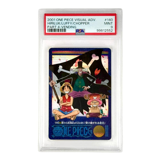 Hiriluk/Luffy/Chopper 2001 One Piece Carddass Visual Adventure Part 4 Vending #140 PSA 9