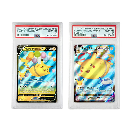 Set of 2 Flying Pikachu 2021 Pokemon English Celebration #006/007 PSA 10