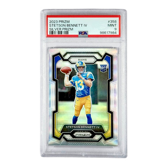 Stetson Bennett IV 2023-24 Panini Prizm Silver Rookie RC #358 PSA 9