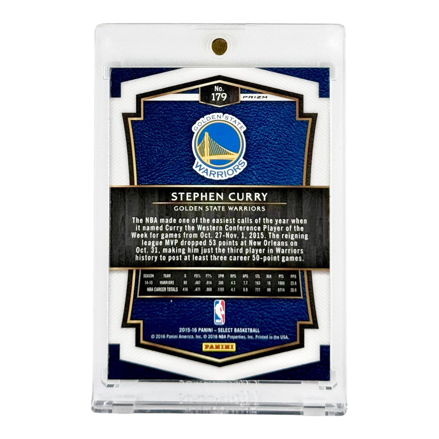 Stephen Curry 2015-16 Panini Select Tri Color #179