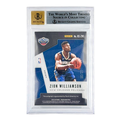 Zion Williamson 2019-20 Panini Prizm Rookie Auto RC Mojo 11/25 #38 BGS 9 Auto 10