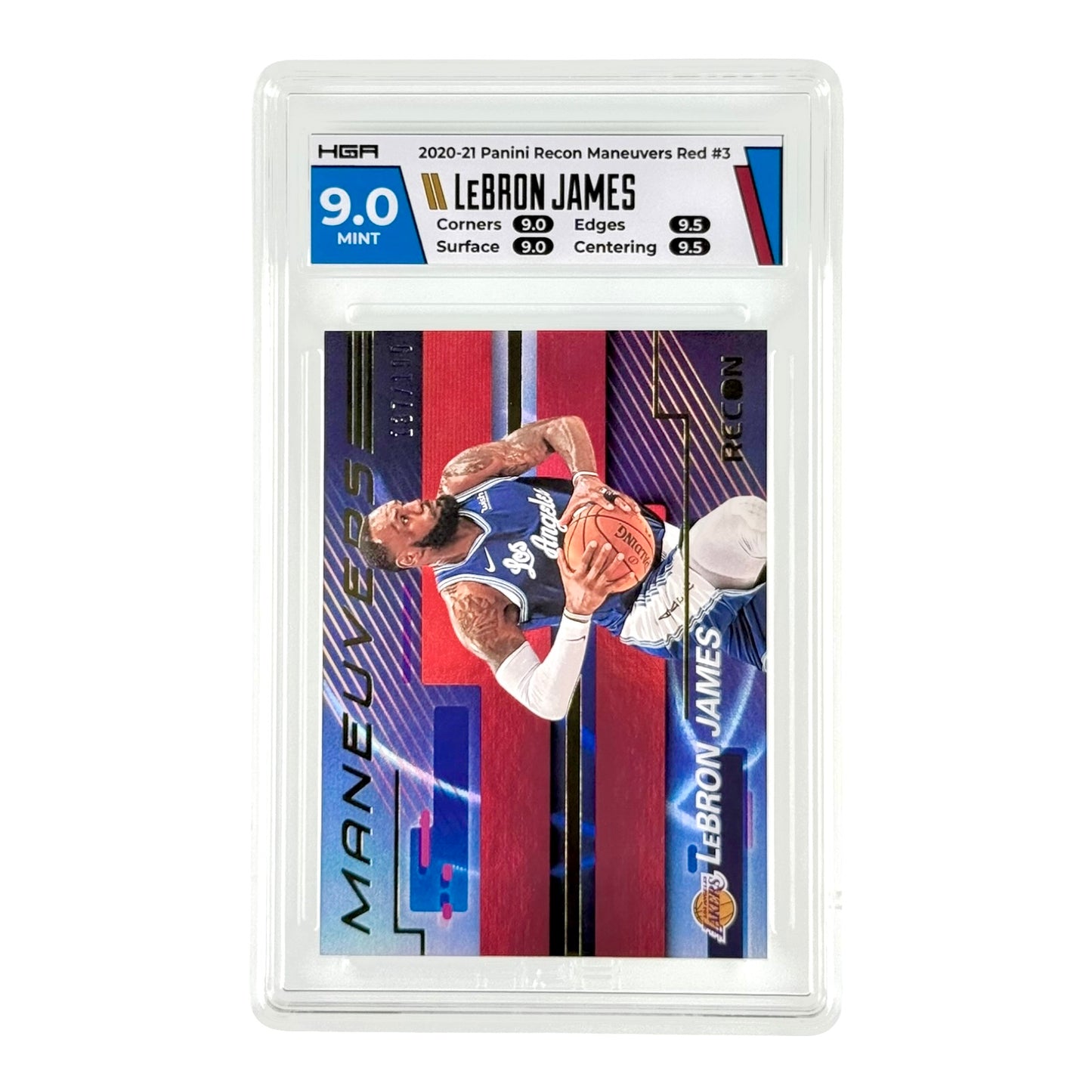 Lebron James 2020-21 Panini Recon Maneuvers Red 137/199 #3 HGA 9