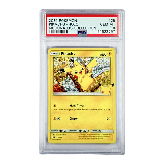 Pikachu 2021 Pokemon English 25th Anniversary Mcdonald's Collection #25 PSA 10