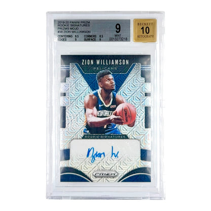 Zion Williamson 2019-20 Panini Prizm Rookie Auto RC Mojo 11/25 #38 BGS 9 Auto 10