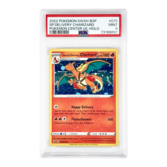 Charizard Special Delivery 2022 Pokemon English Pokemon Center UK Promo #075 PSA 9