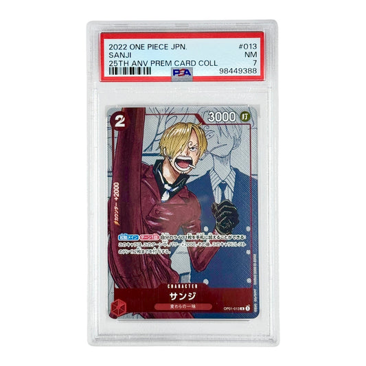 Sanji 2022 One Piece Japanese 25th Anniversary Premium Card Collection #013 PSA 7