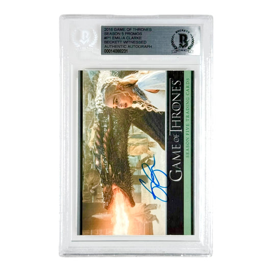 Emilia Clarke 2016 Game of Thrones Trading Cards Witnessed Auto BGS Authentic
