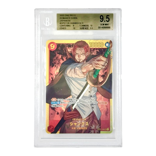 Shanks 2022 One Piece Japanese OP01 #120 SEC Alternate Art BGS 9.5