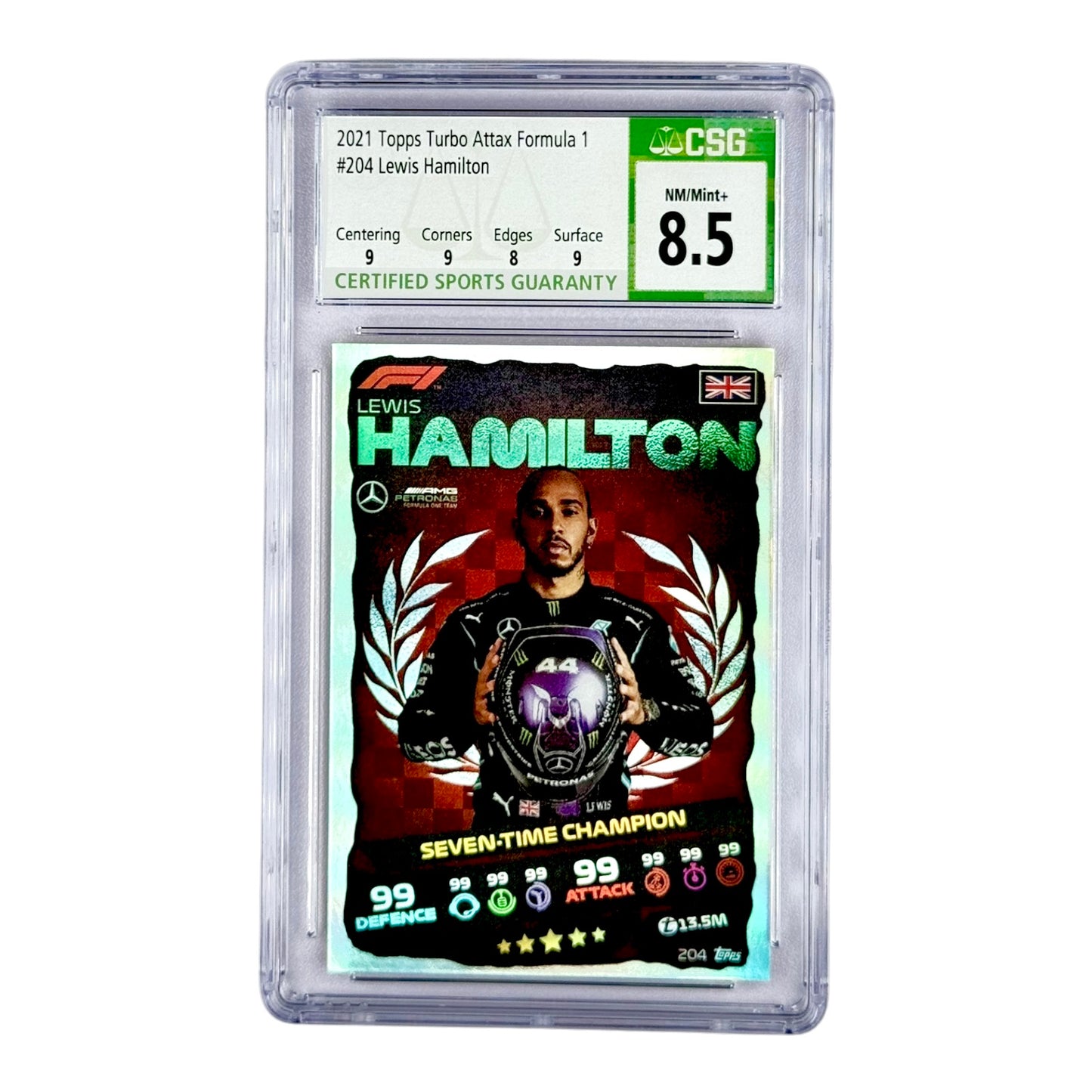 Lewis Hamilton 2021 Topps Turbo Attax Formula 1 #204 CSG 8.5