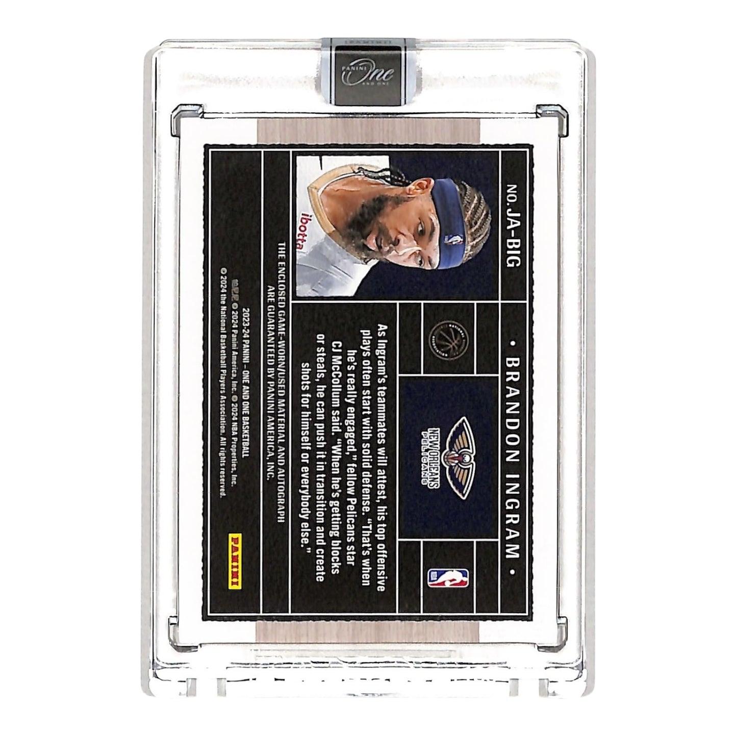 Brandon Ingram 2023-24 One & One Jersey Auto 05/35 #JA-BIG