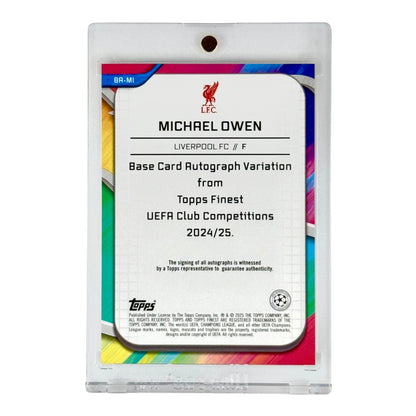 Michael Owen 2025 Topps Finest UCL Auto Orange Wave Refractor 03/25 #BR-MI