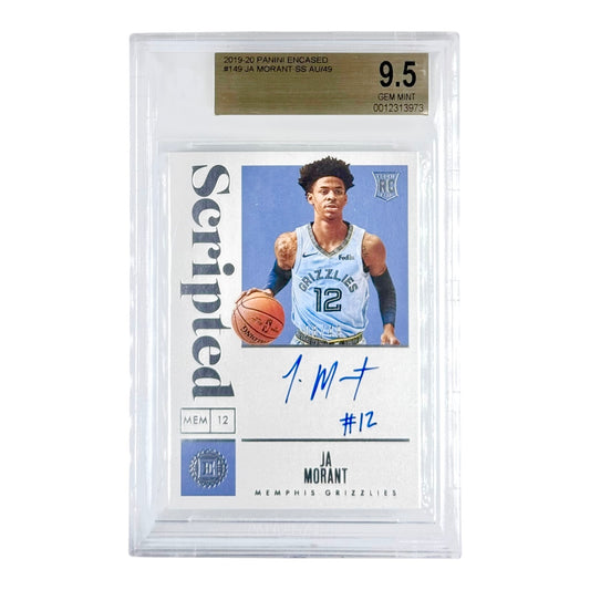 Ja Morant 2019-20 Panini Encased Scripted Rookie RC Auto 08/49 #149 BGS 9.5