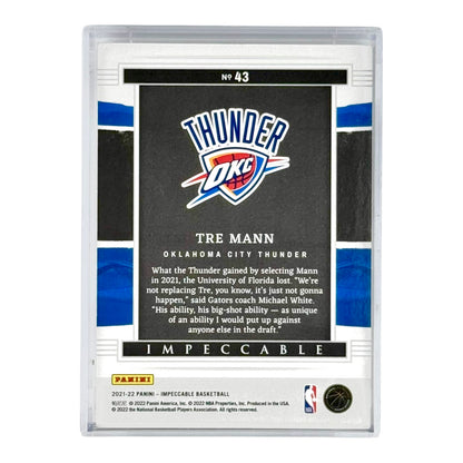 Tre Mann 2021-22 Impeccable Silver Troy Ounce Rookie RC 06/20 #43