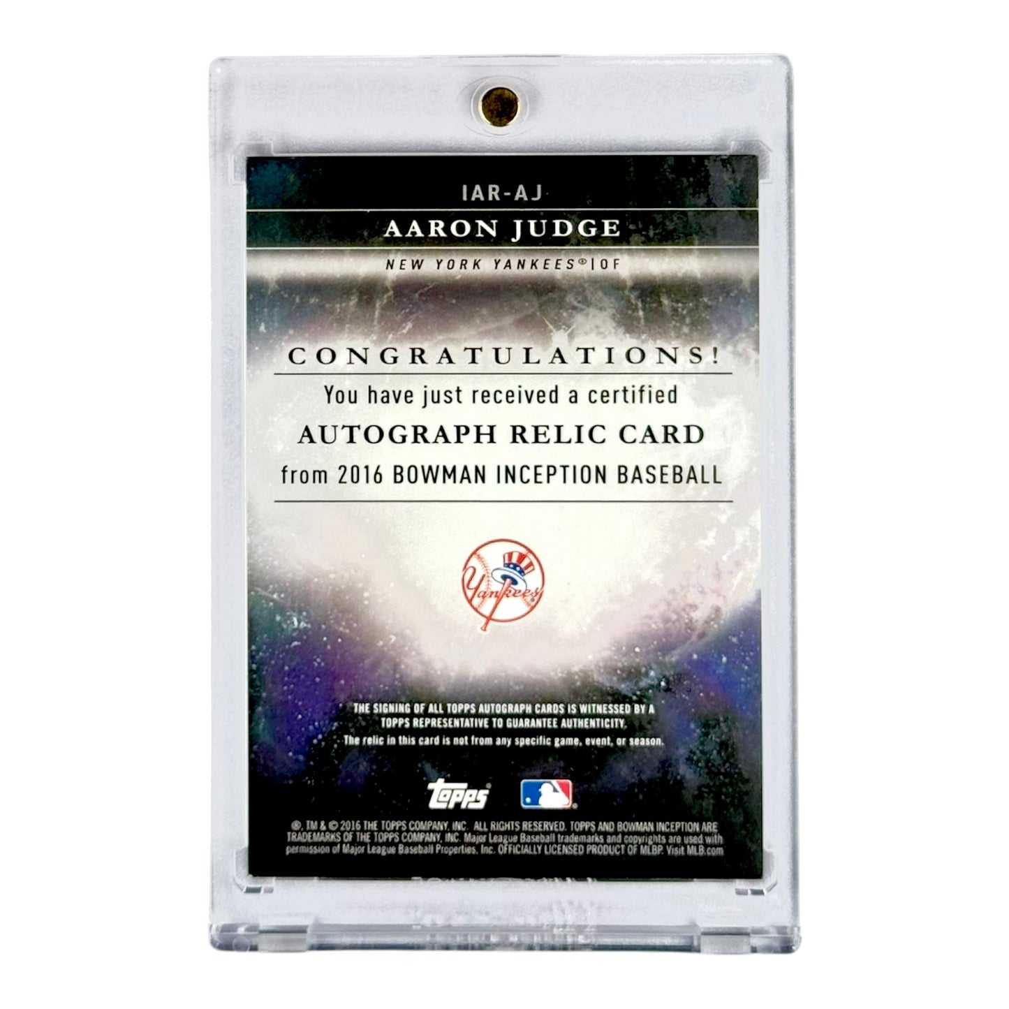 Aaron Judge 2016-17 Topps Inception Jersey Auto #IAR-AJ